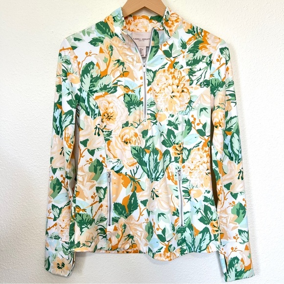 Laura Ashley Floral 1/4 Zip Pullover SPF 50 Long Sleeve Top Golf Tennis Small - Picture 3 of 13